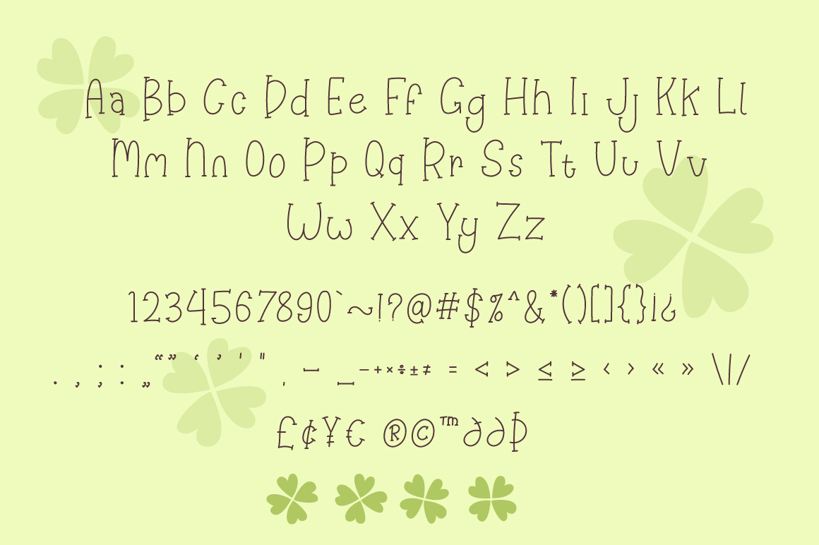 Happy Clover Font Duo + Doodles Happy Clover Font Duo + Doodles
