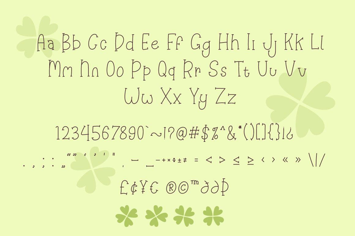 Happy Clover Font Duo + Doodles