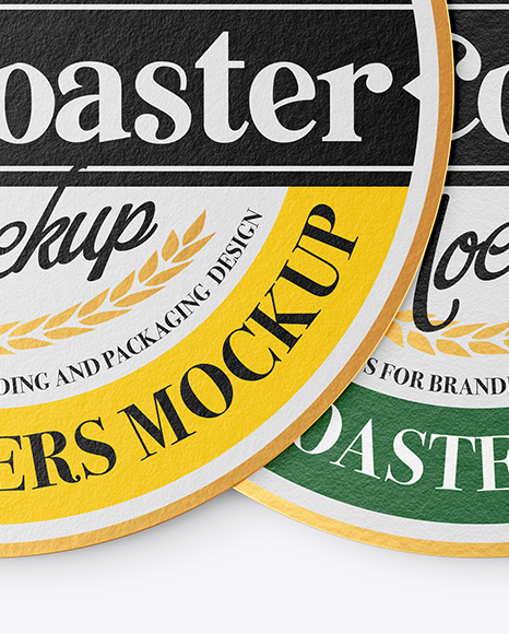 Four Paper Beer Coasters Mockup