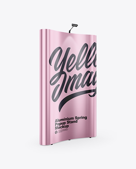 Metallic Spring Pop-Up Stand Mockup