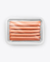 Plastic Tray With Long Sausages Mockup