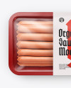 Plastic Tray With Long Sausages Mockup