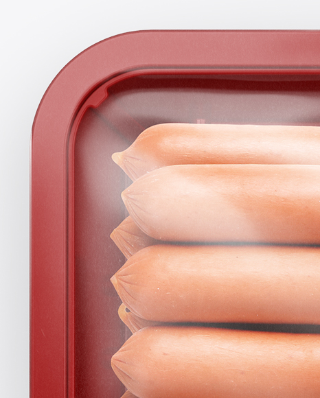 Plastic Tray With Long Sausages Mockup