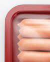 Plastic Tray With Long Sausages Mockup