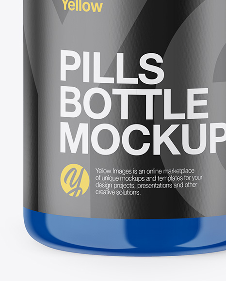 Glossy Plastic Pills Bottle Mockup