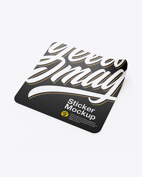 Textured Square Sticker Mockup