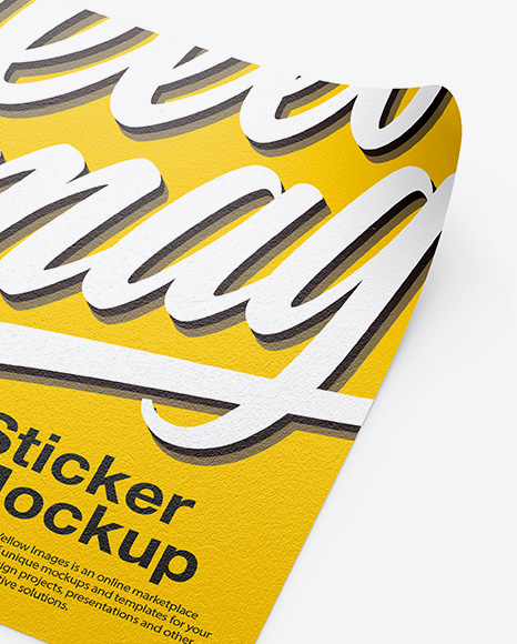 Textured Square Sticker Mockup