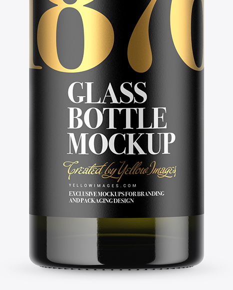 Green Glass Bottle Mockup