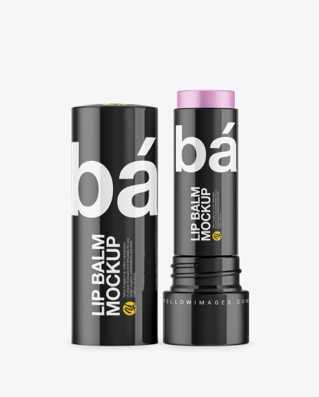 Glossy Lip Balm Tube Mockup