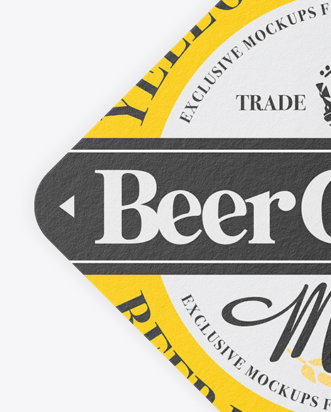 Two Paper Beer Coasters Mockup