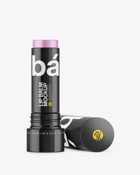 Glossy Lip Balm Tube Mockup