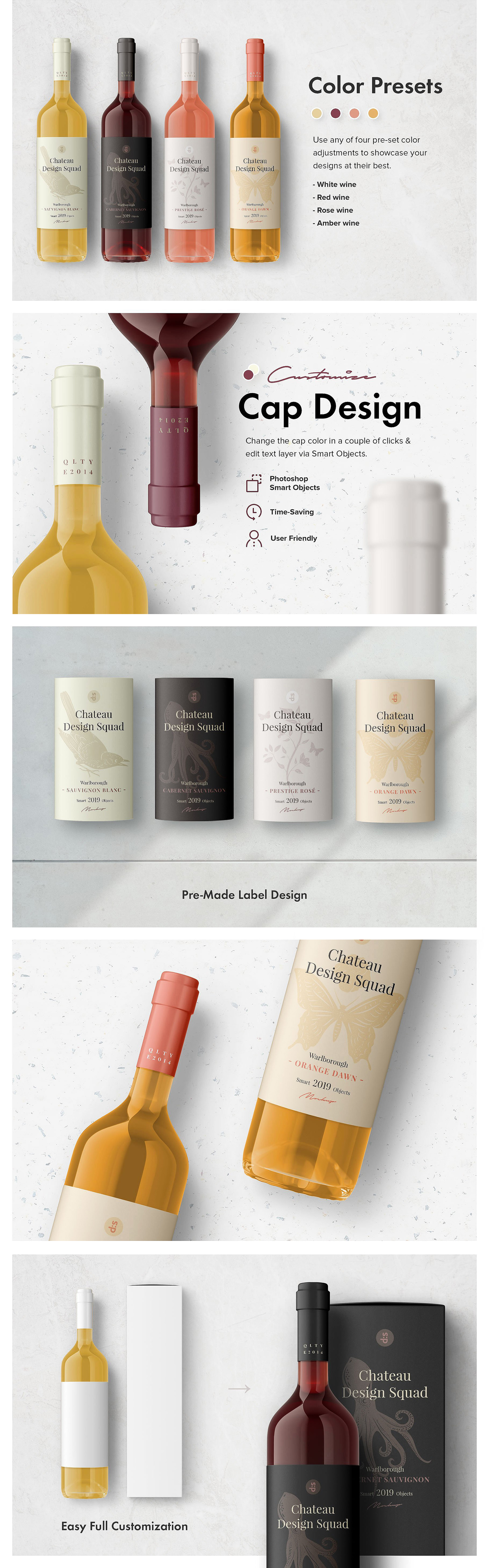 Essential Wine Bottle Mockup Set