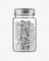 Clear Pill Bottle With Metal Cap Mockup - Front View