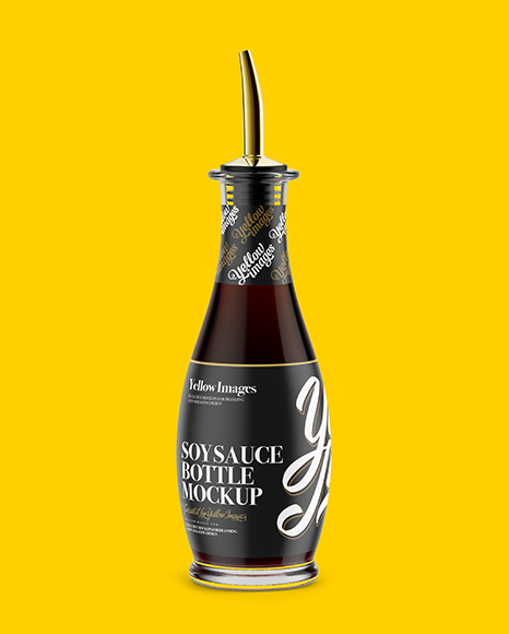 Dark Soy Sauce Glass Bottle Mockup