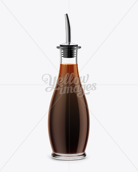 Light Soy Sauce Glass Bottle Mockup