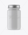 Glossy Pill Bottle With Metal Cap Mockup - Front View