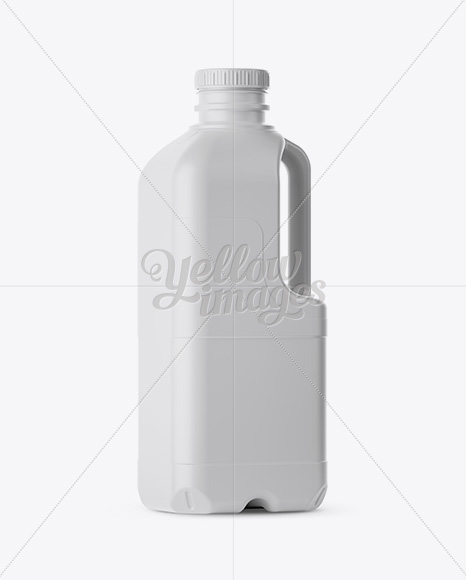 Matt Plastic Milk Jug Mockup - Halfside View