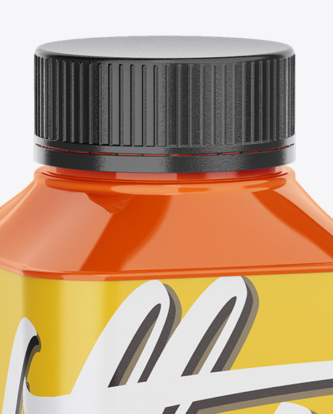 1L Glossy Bottle Mockup - Halfside View 1L Glossy Bottle Mockup - Halfside View