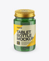 Green Pill Bottle With Metal Cap Mockup - High-Angle Shot