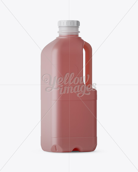 Plastic Red Juice Jug Mockup - Halfside View