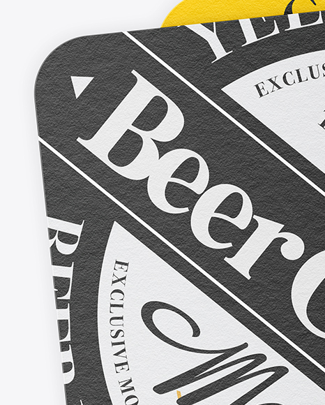 Three Paper Beer Coasters Mockup