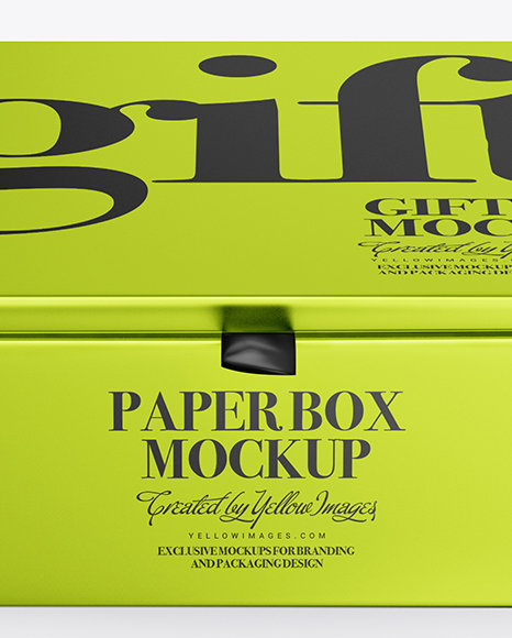 Metallized Paper Box Mockup Metallized Paper Box Mockup