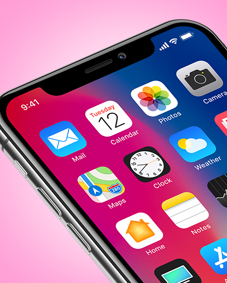 Isometric Apple iPhone X Mockup