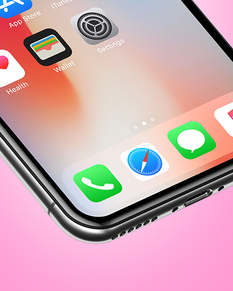 Isometric Apple iPhone X Mockup