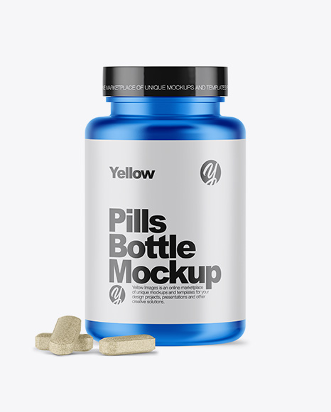 Metallic Pills Bottle Mockup