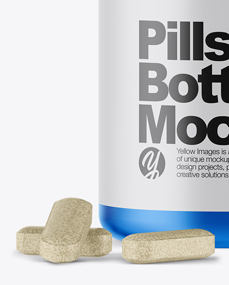 Metallic Pills Bottle Mockup