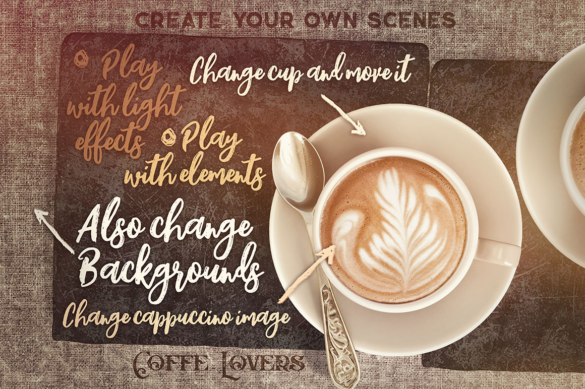 Coffee &amp; Barista Mock-up Creator