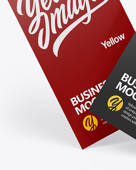 Two Paper Business Cards Mockup