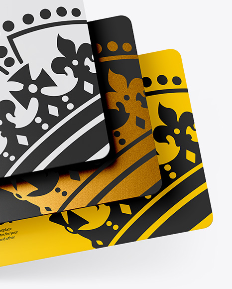 Three Plastic Cards Mockup