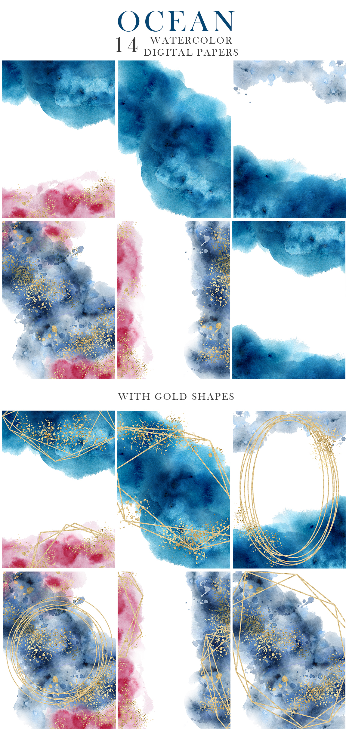 Ocean watercolor collection