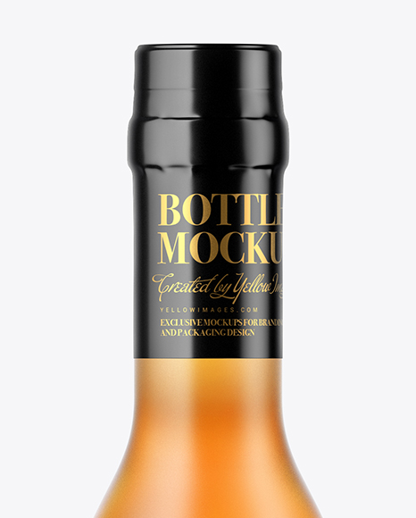 Frosted Glass Whisky Bottle Mockup