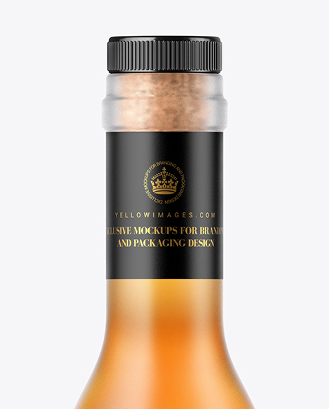 Frosted Glass Whisky Bottle Mockup