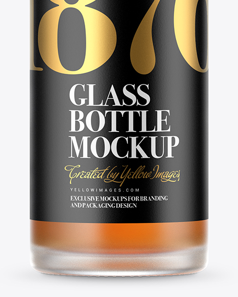 Frosted Glass Whisky Bottle Mockup