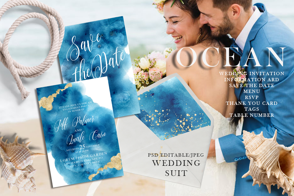 Ocean wedding invitations suit Ocean wedding invitations suit