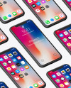 Isometric Clay Apple iPhone X Mockup