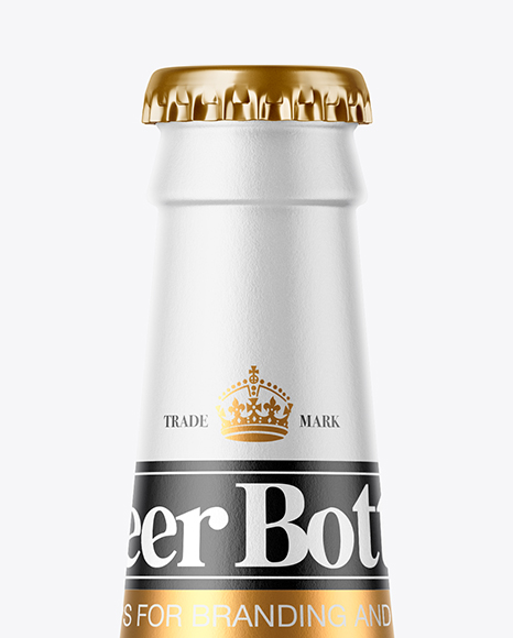 Clear Glass Lager Beer Bottle Mockup