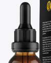 Amber Dropper Bottle w/ Box Mockup Amber Dropper Bottle w/ Box Mockup
