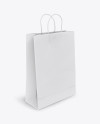 Paper Shopping Bag with Rope Handle Mockup - Halfside View