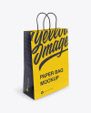 Paper Shopping Bag with Rope Handle Mockup - Halfside View