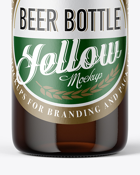 Dark Amber Glass Beer Bottle Mockup