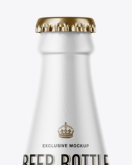 Amber Glass Beer Bottle Mockup