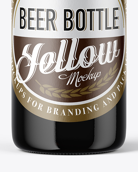 Amber Glass Beer Bottle Mockup