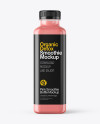 Square Strawberry Smoothie Bottle Mockup