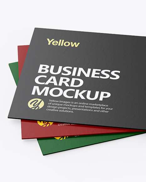 Three Paper Business Cards Mockup