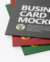 Three Paper Business Cards Mockup