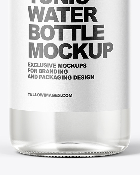 Clear Glass Bottle with Tonic Mockup